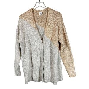 CABI #3886 Tilt Asymmetrical Color block V-Neck Sweater Cardigan
